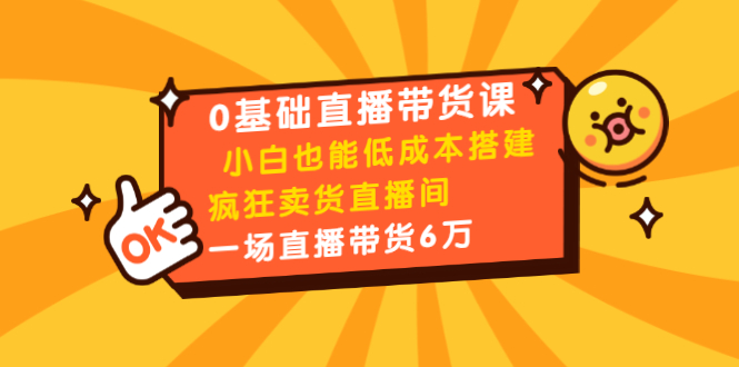 0基础直播带货课：小白也能低成本搭建疯狂卖货直播间：1场直播带货6万_泡桐学堂