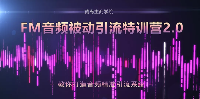 黄岛主·FM音频引流特训营2.0：独家引流模式，单账号50W+播放量，轻松变现_泡桐学堂