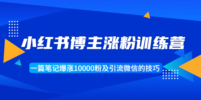 小红书博主涨粉训练营：一篇笔记爆涨10000粉及引流微信的技巧_泡桐学堂