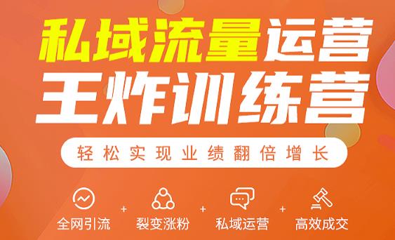 私域流量运营王炸训练营：全网引流+裂变涨粉+私域运营+高效成交_泡桐学堂