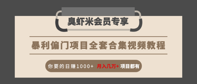 暴利偏门项目全套合集视频教程：你要的日赚1000+月入几万+项目都有_泡桐学堂