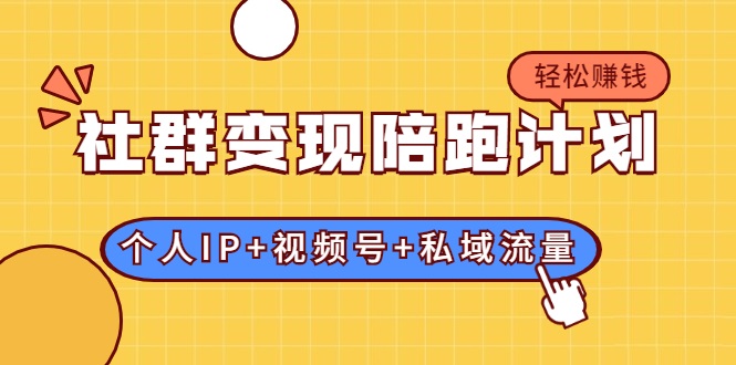 社群变现陪跑计划：建立“个人IP+视频号+私域流量”的社群商业模式轻松赚钱_泡桐学堂