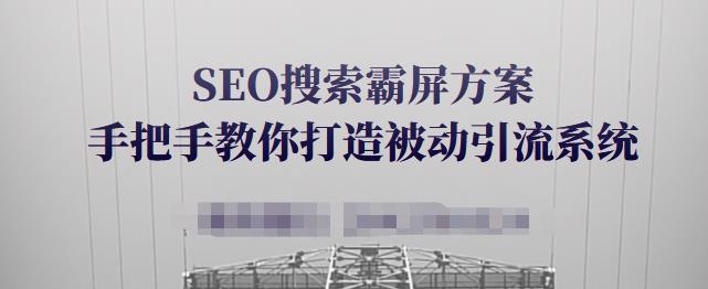 SEO搜索霸屏方案，手把手教你打造被动引流系统【视频课程】_泡桐学堂
