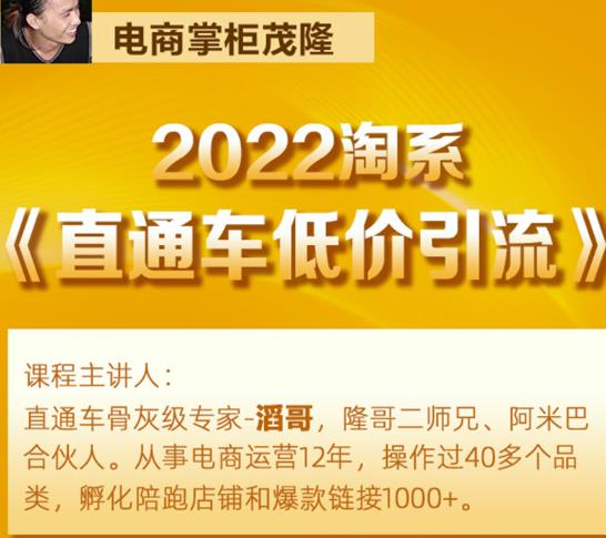 茂隆2022直通车低价引流玩法，教大家如何低投入高回报的直通车玩法_泡桐学堂