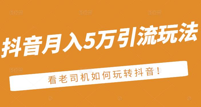 老古董·抖音月入5万引流玩法，看看老司机如何玩转抖音(附赠：抖音另类引流思路)_泡桐学堂