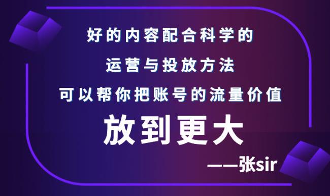 张sir账号流量增长课，告别海王流量，让你的流量更精准_泡桐学堂