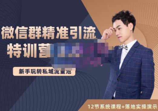 陆明明·微信群精准引流特训营3.0，借助微信群进行引流操作，打造私域流量池_泡桐学堂