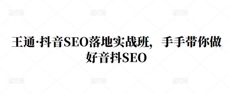 王通·抖音SEO落地实战班，手‬手带你做好音抖‬‬SEO_泡桐学堂