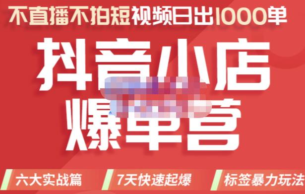 推易电商·2022年抖音小店爆单营，不直播、不拍短视频、日出1000单，暴力玩法_泡桐学堂