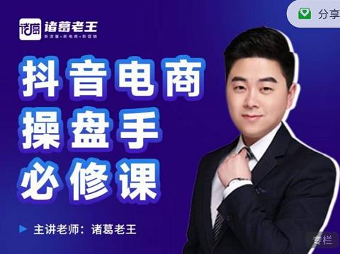 诸葛老王-抖音电商操盘手必修课：顶层设计，​起号破局，爆款运营，数据分析_泡桐学堂