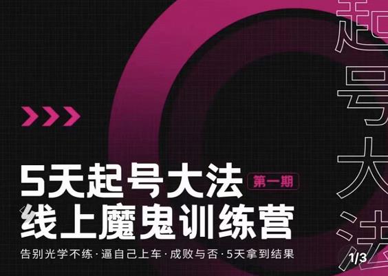 大播·五天起号魔鬼训练营，告别光学不练，逼自己上车，成败与否，5天拿到结果_泡桐学堂