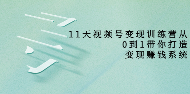 11天视频号变现训练营，从0到1打造变现赚钱系统（价值398元）_泡桐学堂