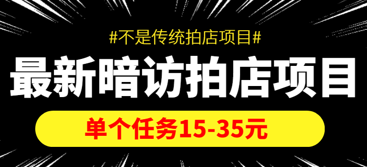 最新暗访拍店信息差项目，单个任务15-35元（不是传统拍店项目）_泡桐学堂