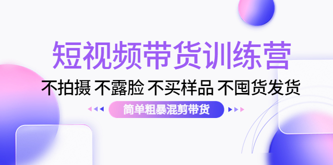 短视频带货训练营：不拍摄 不露脸 不买样品 不囤货发货 简单粗暴混剪带货（第三期）_泡桐学堂