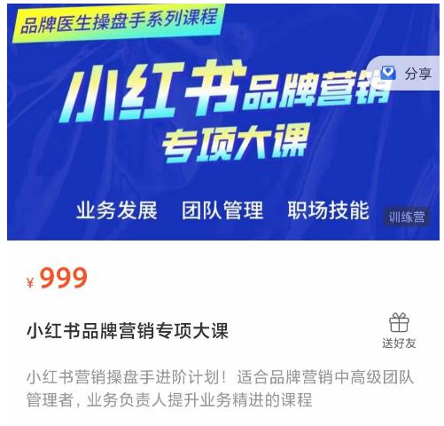 小红书品牌营销专项大课，操盘手进阶，一套能让你提升业务精进的课程_泡桐学堂
