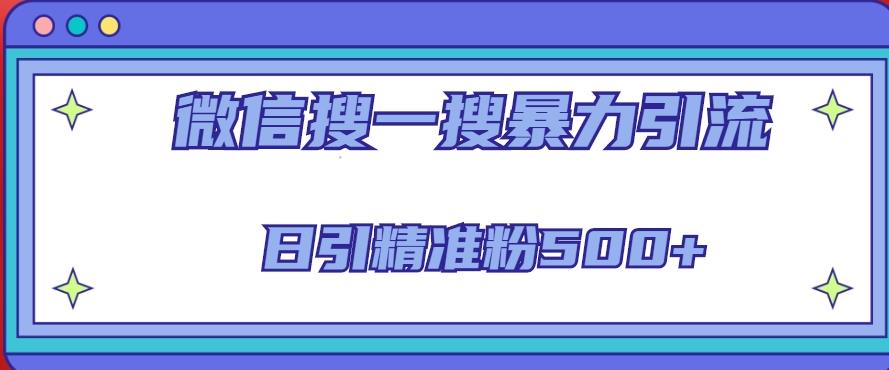 微信搜一搜引流全系列课程，日引精准粉500+（8节课）_泡桐学堂