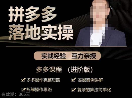 拼多多实战篇·落地实操：多多操作完整思路+实操案例讲解+拆解操作思路+复杂的算法简单化_泡桐学堂