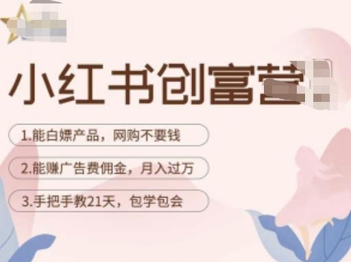 小红书创富营-教小红书带货，陪跑21天，教你赚广告费佣金，月入过万_泡桐学堂