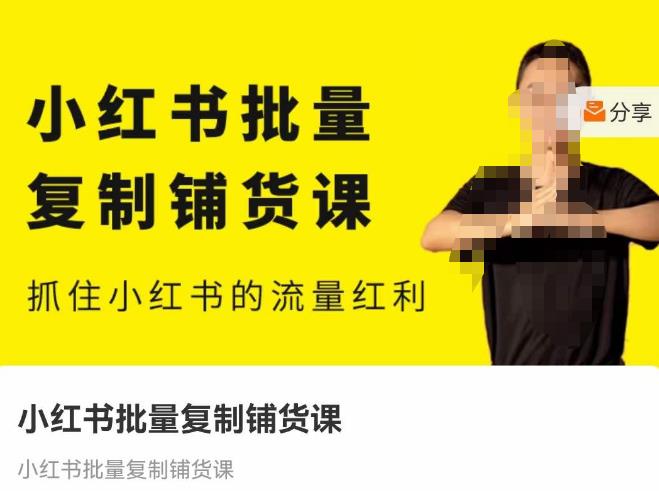 张宾·小红书批量复制铺货课，抓住小红书的流量红利 （更新2023年2月）_泡桐学堂