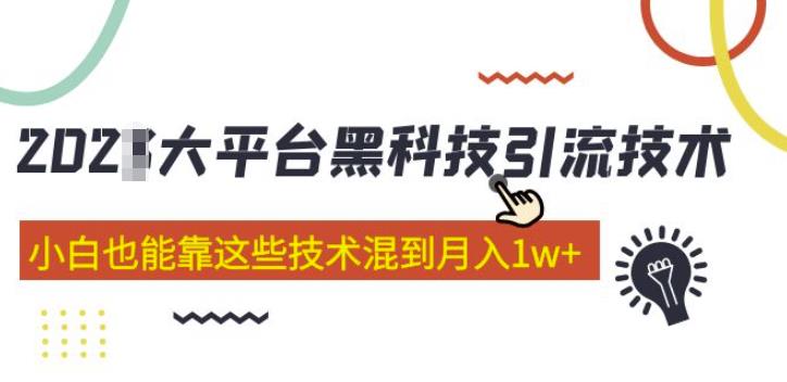 大平台黑科技引流技术，小白也能靠这些技术混到月入1w+(2022年的课程）_泡桐学堂