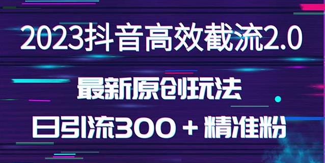 日引300＋创业粉，独家抖音高效截流2.0玩法（价值1280）_泡桐学堂