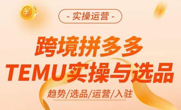 跨境拼多多TEMU实操与选品，​掌握平台运营方法技巧，选品避坑12条标准，爆款的底层思路等_泡桐学堂