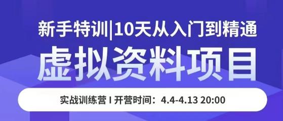 虚拟资料项目新手特训，10天从入门到精通，保姆级实操教学_泡桐学堂