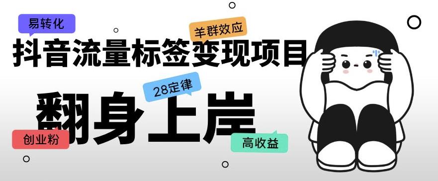 抖音流量标签变现项目，抖音创业粉轻松转化，单价高收益简单_泡桐学堂