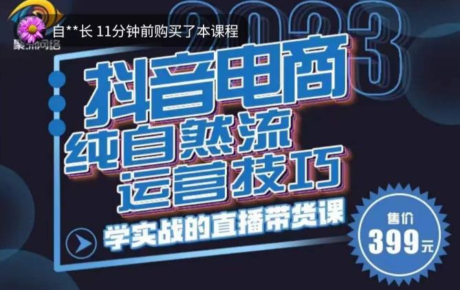 李扭扭·2023自然流运营技巧，纯自然流不亏品起盘直播间，实战直播带货课（视频课+话术文档）_泡桐学堂