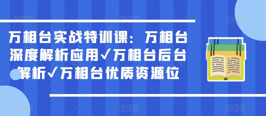 万相台实战特训课：万相台深度解析应用✔万相台后台解析✔万相台优质资源位_泡桐学堂