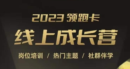 2023领跑卡线上成长营，淘宝运营各岗位培训，直通车、万相台、引力魔方、引流等，帮助突破成长瓶颈_泡桐学堂