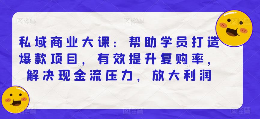 私域商业大课：帮助学员打造爆款项目，有效提升复购率，解决现金流压力，放大利润_泡桐学堂