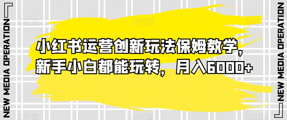 小红书运营创新玩法保姆教学，新手小白都能玩转，月入6000+【揭秘】_泡桐学堂