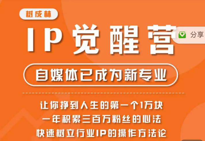 树成林·IP觉醒营，快速树立行业IP的操作方法论，让你赚到人生的第一个1万块（更新）_泡桐学堂