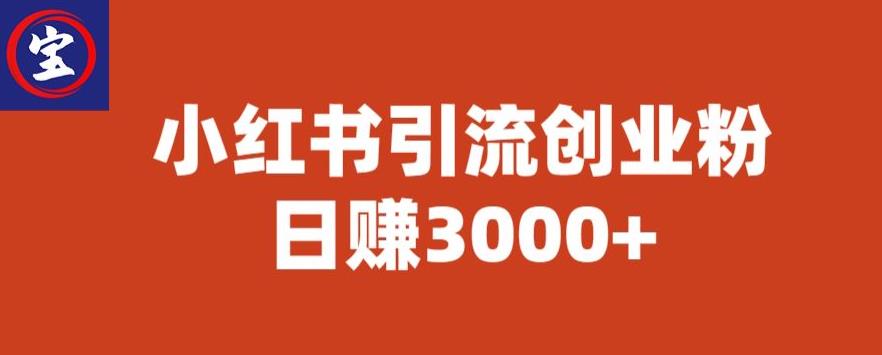宝哥小红书引流创业粉，日赚3000+【揭秘】_泡桐学堂