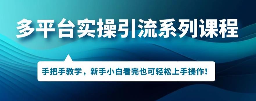 多平台引流实操系列课程，新手小白看完也可轻松上手进行引流操作_泡桐学堂
