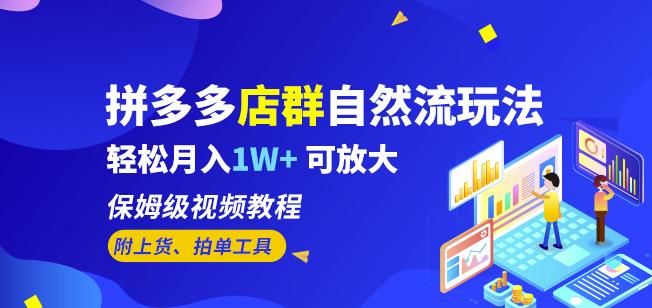 拼多多店群自然流玩法，轻松月入1W+保姆级视频教程（附上货、拍单工具）_泡桐学堂