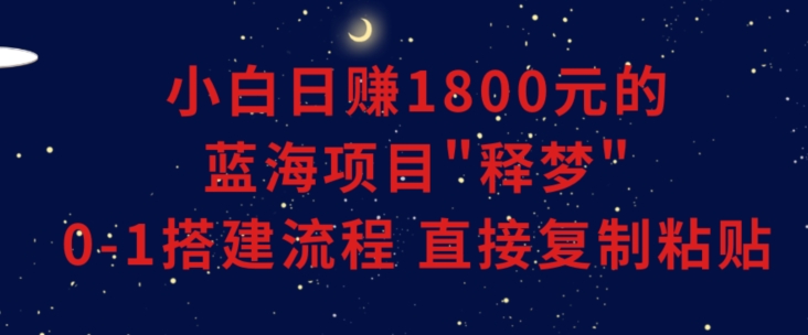 小白能日赚1800元的蓝海项目”释梦”0-1搭建流程可直接复制粘贴长期做【揭秘】_泡桐学堂