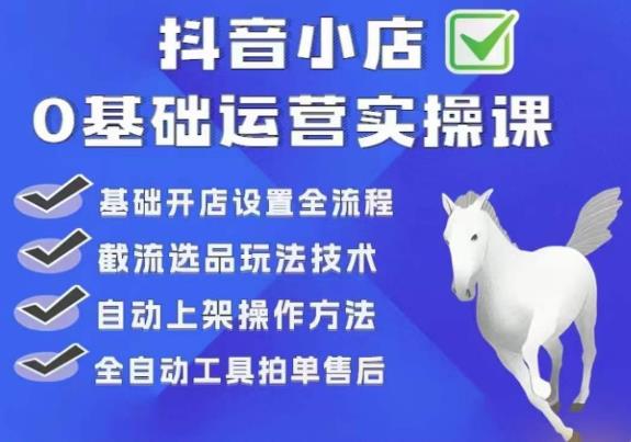白马电商·0基础抖店运营实操课，基础开店设置全流程，截流选品玩法技术_泡桐学堂