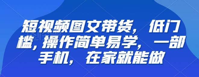 【推荐】短视频图文带货，低门槛,操作简单易学，一部手机，在家就能做_泡桐学堂