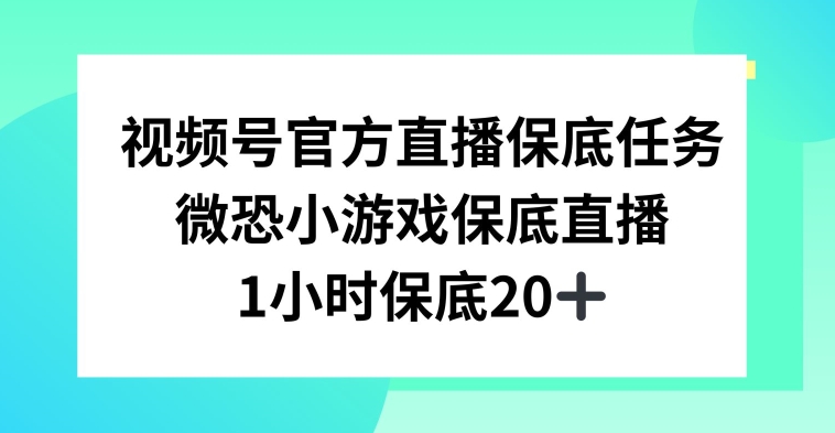 视频号直播任务，微恐小游戏，1小时20+【揭秘】_泡桐学堂