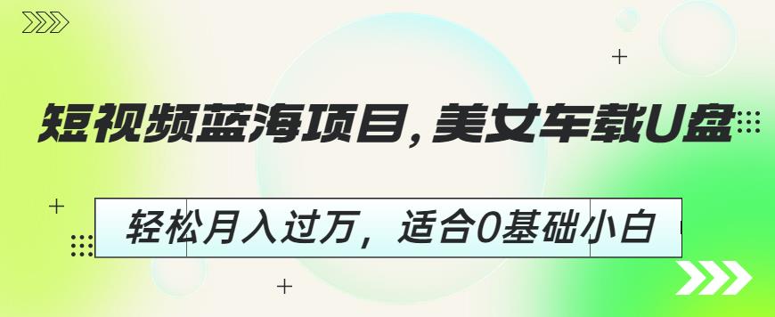 短视频蓝海项目，美女车载U盘，轻松月入过万，适合0基础小白【揭秘】_泡桐学堂