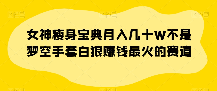 女神瘦身宝典月入几十W不是梦空手套白狼赚钱最火的赛道【揭秘】_泡桐学堂
