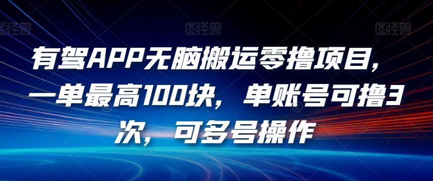 有驾APP无脑搬运零撸项目，一单最高100块，单账号可撸3次，可多号操作【揭秘】_泡桐学堂