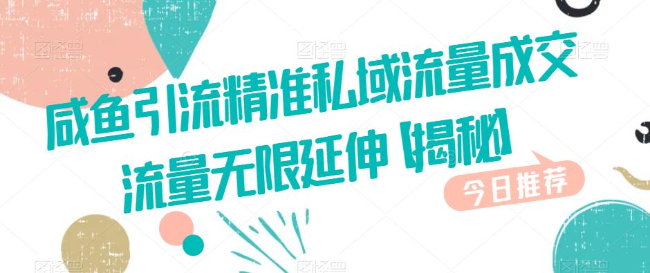 咸鱼引流精准私域流量成交流量无限延伸【揭秘】_泡桐学堂
