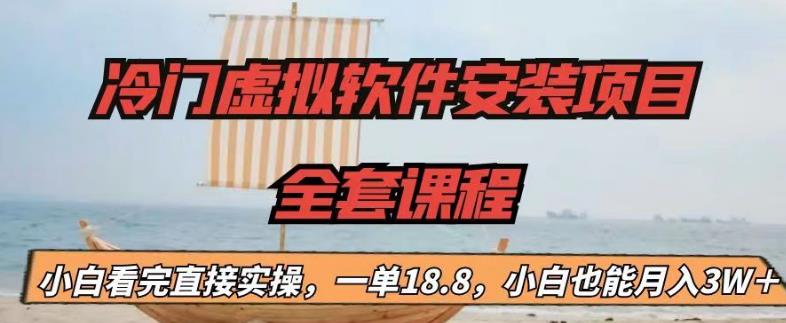 冷门虚拟软件安装项目，一单18.8，小白也能月入3W＋【揭秘】_泡桐学堂