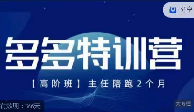 纪主任·多多特训营高阶班【9月13日更新】，拼多多最新玩法技巧落地实操_泡桐学堂
