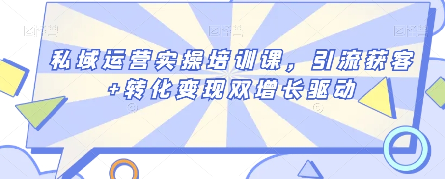 私域运营实操培训课，引流获客+转化变现双增长驱动_泡桐学堂