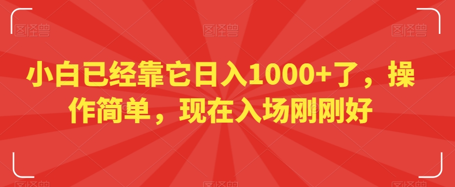 小白已经靠它日入1000+了，操作简单，现在入场刚刚好【揭秘】_泡桐学堂