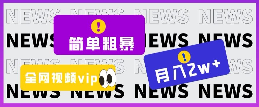 简单粗暴零成本，高回报，全网视频VIP掘金项目，月入2万＋【揭秘】_泡桐学堂
